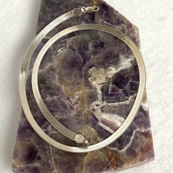 Sterling Silver 925 TJC 5MM Polished Flat Herringbone Chain Necklace 18" 14g - Picture 16 of 16